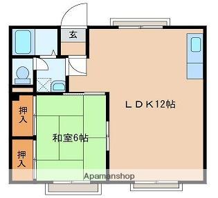 鳩岡マンション(1LDK/3階)の間取り写真