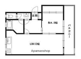 北山マンション(1LDK/3階)の間取り写真