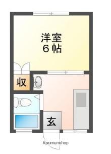 パナハイツ魚橋 S棟(1DK/1階)の間取り写真