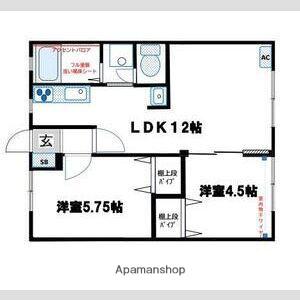 サンライフ大江島(2LDK/2階)の間取り写真