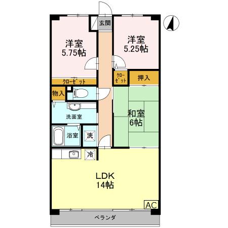 シルトクレーテ青山(3LDK/5階)の間取り写真