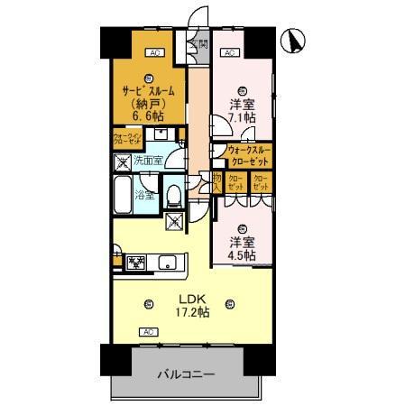 ウエリス姫路(2LDK/5階)の間取り写真