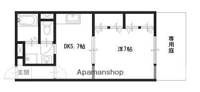 ウエストヴィラ(1DK/1階)の間取り写真