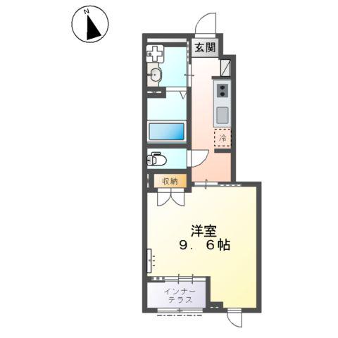 レミリア(1K/1階)の間取り写真