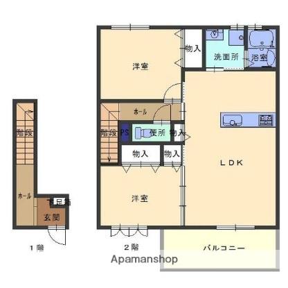 アマルフィY(2LDK/2階)の間取り写真