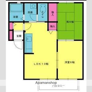 マーリンキードム(2LDK/1階)の間取り写真
