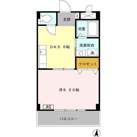 ヴァンクレールⅠ(1DK/3階)の間取り写真