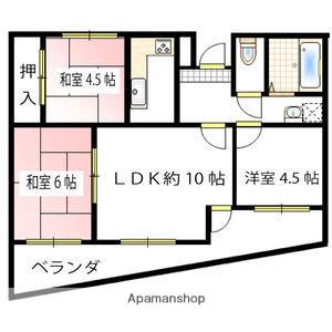 ラブリー姫路手柄山(3LDK/4階)の間取り写真