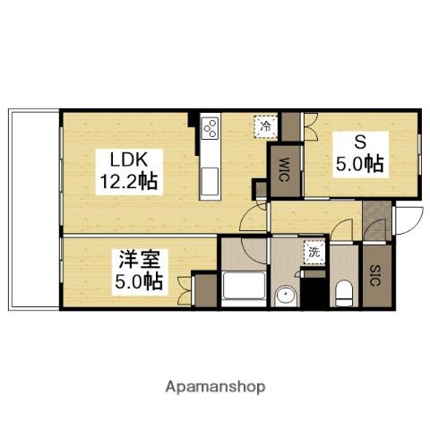 レーベン姫路本町(1SLDK/4階)の間取り写真
