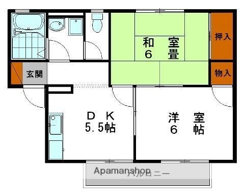 プレジールI(2K/2階)の間取り写真