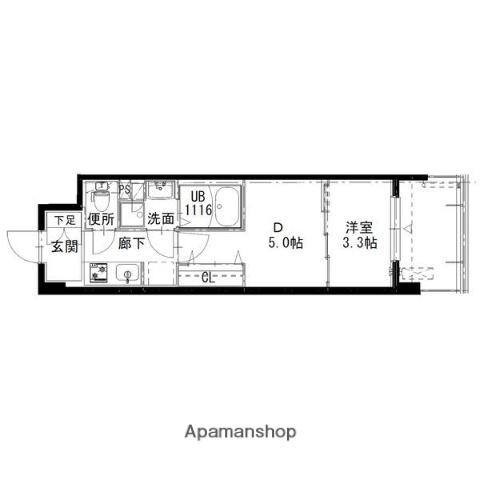 アルティザ姫路(1K/10階)の間取り写真