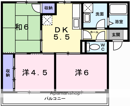 サンマリン(3DK/2階)の間取り写真