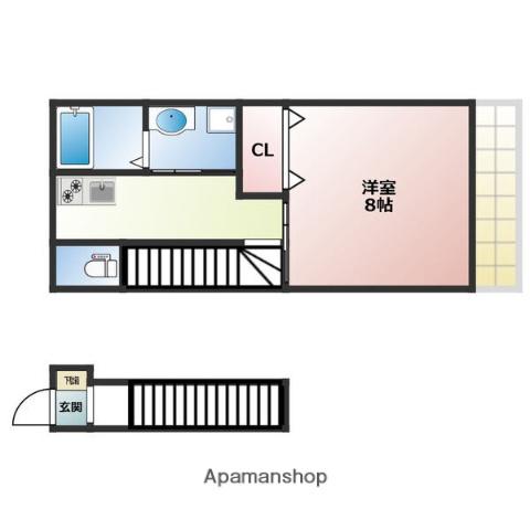 GRACIAS(1K/2階)の間取り写真