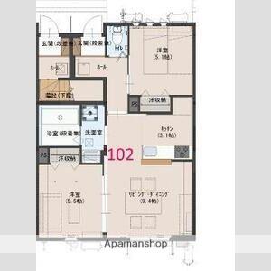 フルーレM(2LDK/1階)の間取り写真