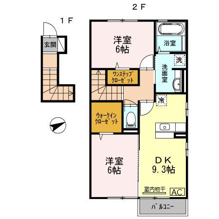 シロフィーマ メゾン B棟(2DK/2階)の間取り写真