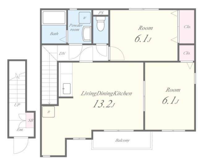 パストラル・ドミール(2DK/2階)の間取り写真