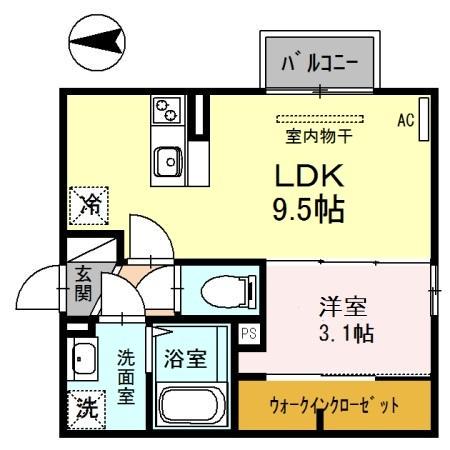 コッコロ(1LDK/2階)の間取り写真