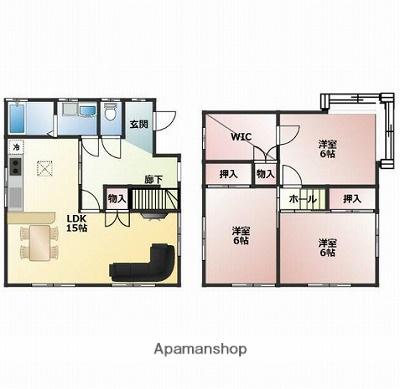 山陽電気鉄道網干線 山陽天満駅 徒歩8分 2階建 築42年(3SLDK)の間取り写真