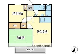 Mハイツ(2DK/1階)の間取り写真
