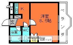 グレースビュー壱番館(1K/1階)の間取り写真