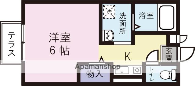 セジュール三笠C棟(1K/1階)の間取り写真