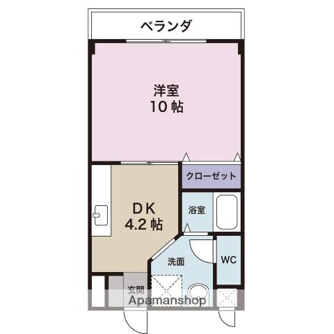 PLAIRE(1DK/3階)の間取り写真