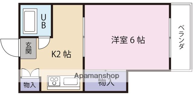 シルクロード醍醐(1K/4階)の間取り写真