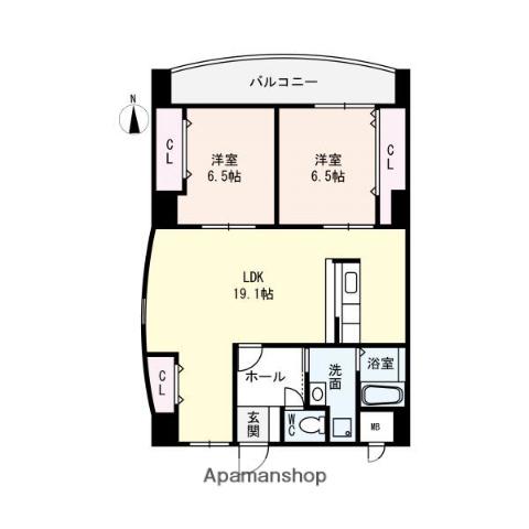 レモンシャトー(2LDK/4階)の間取り写真