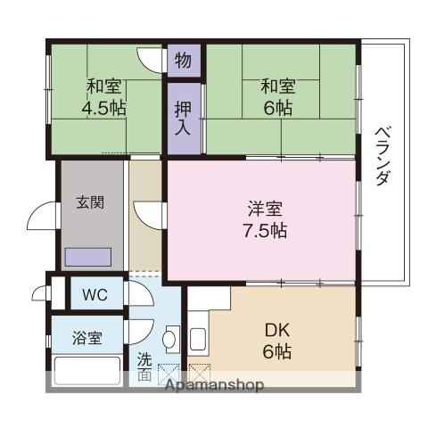 クィーンUOMASA(3DK/3階)の間取り写真