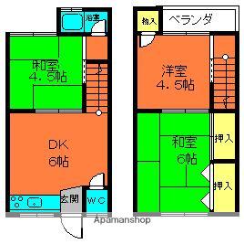 近鉄大阪線 大和高田駅 徒歩17分 2階建 築30年(3DK)の間取り写真