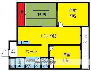 グランドハイツ栄(3DK/4階)の間取り写真