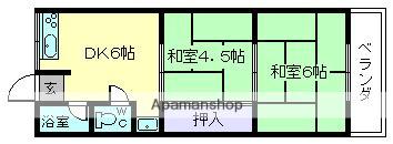 三笠ハイツ(2DK/2階)の間取り写真