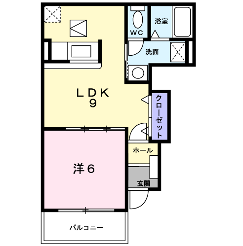 ビッツ真美(1LDK/1階)の間取り写真