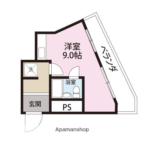 三愛マンション(ワンルーム/2階)の間取り写真