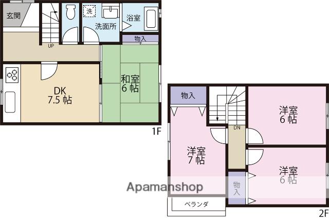 近鉄橿原線 田原本駅 徒歩12分 2階建 築24年(4DK)の間取り写真