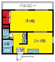 グローバル高田(1DK/3階)の間取り写真