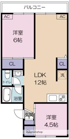 ソルフェージュCITY1(2LDK/2階)の間取り写真