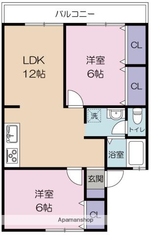 ソルフェージュCITY 2(2LDK/1階)の間取り写真