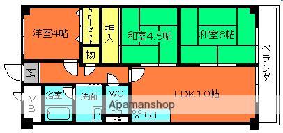 ランプリ築山(3LDK/1階)の間取り写真
