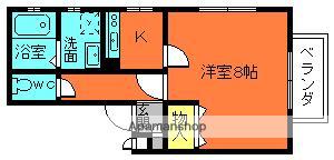 ハイツグレイス(ワンルーム/1階)の間取り写真