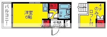 シャルマンフジ大和高田壱番館(ワンルーム/4階)の間取り写真