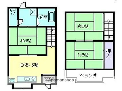 ハウス前田(3DK/1階)の間取り写真