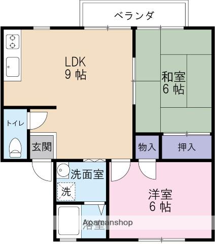 ファミーユ桜井(2LDK/1階)の間取り写真