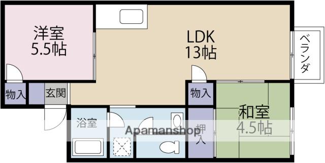 青垣ハイツ(2LDK/2階)の間取り写真