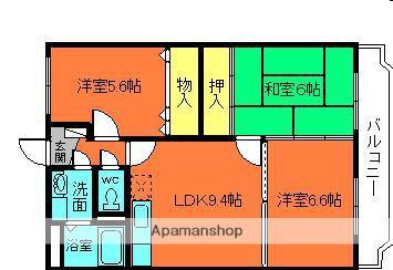 グランデール式島(3LDK/3階)の間取り写真