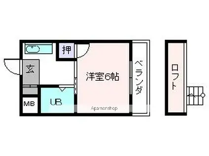 阿部マンション(1K/3階)の間取り写真