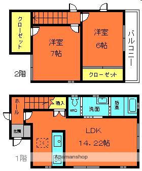 近鉄橿原線 近鉄郡山駅 徒歩8分 2階建 築15年(2LDK)の間取り写真