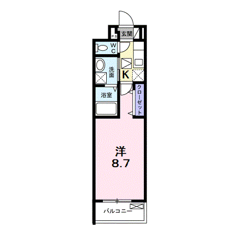 戒重アパート(1K/1階)の間取り写真