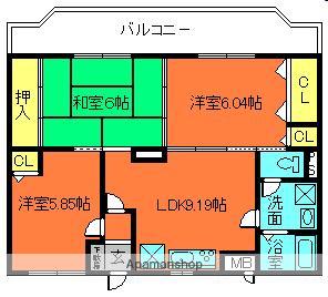 フルーエントⅣ(3LDK/2階)の間取り写真
