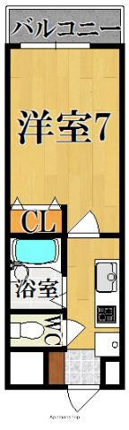 リバティ・クレール(1K/4階)の間取り写真